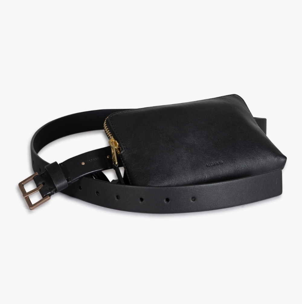 AllSaints Zip leather belt bag NWOT S/M - Picture 2 of 5